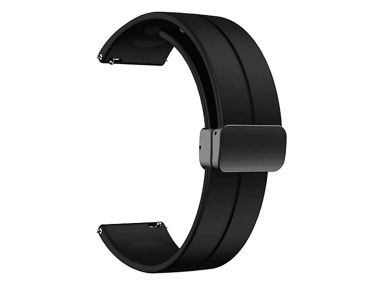 GPACK Amazfit GTR 2 Obsidian Uyumlu D-Buckle Mıknatıslı Silikon 22-KRD84 Akıllı Saat Kordonu Siyah
