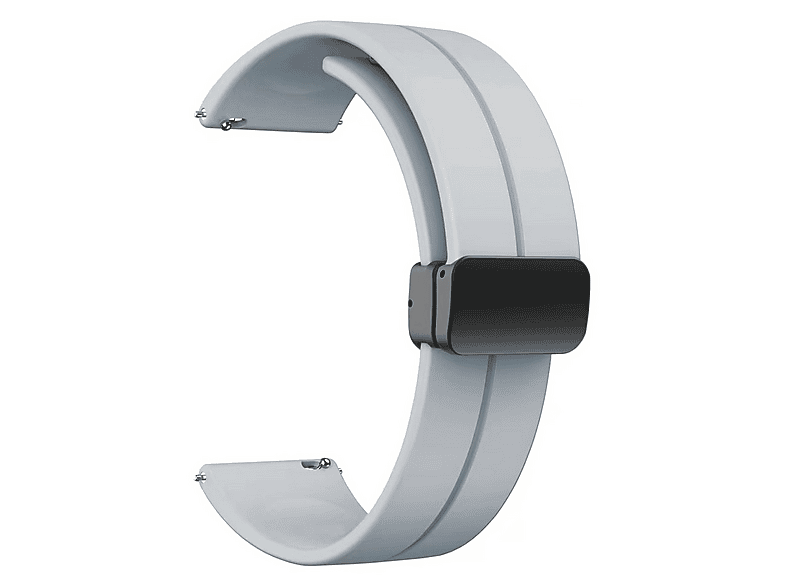 GPACK Inteya Hiwatch Lite Uyumlu D-Buckle Mıknatıslı Silikon 22-KRD84 Akıllı Saat Kordonu Gri