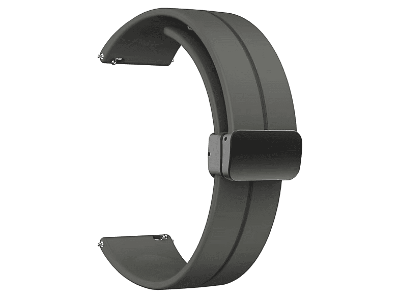 GPACK Honor MagicWatch 2 Sport Uyumlu D-Buckle Mıknatıslı Silikon 22-KRD84 Akıllı Saat Kordonu Koyu Gri