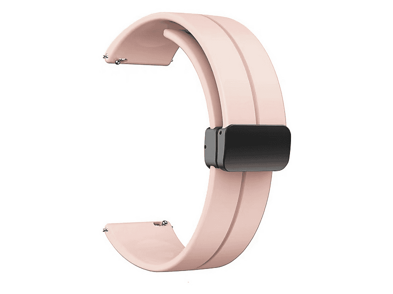 GPACK Honor MagicWatch 2 Sport Uyumlu D-Buckle Mıknatıslı Silikon 22-KRD84 Akıllı Saat Kordonu Pembe