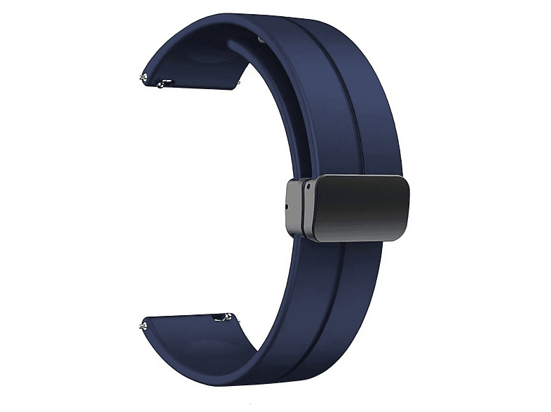 GPACK Amazfit Cheetah Pro Uyumlu D-Buckle Mıknatıslı Silikon 22-KRD84 Akıllı Saat Kordonu Lacivert