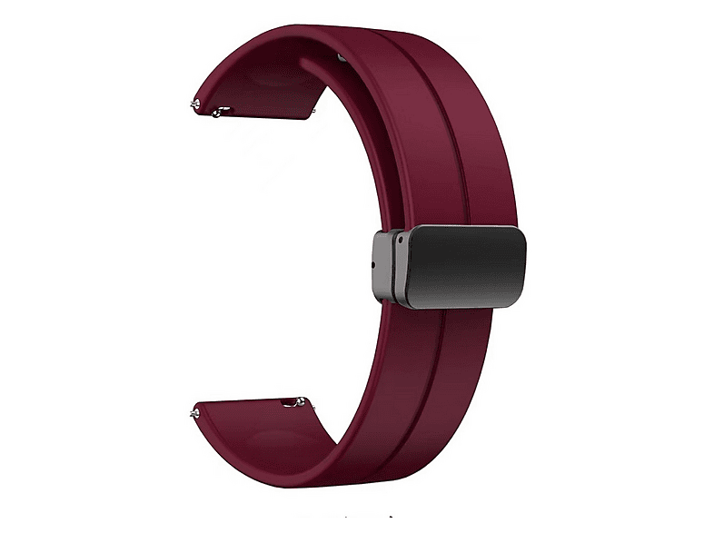 GPACK Amazfit GTR 2 47mm Uyumlu D-Buckle Mıknatıslı Silikon 22-KRD84 Akıllı Saat Kordonu Mürdüm