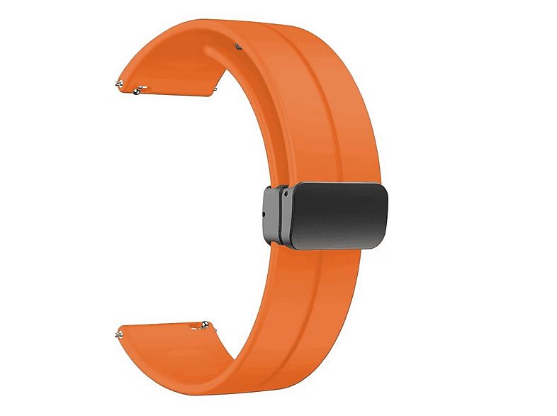 GPACK Amazfit Balance Uyumlu D-Buckle Mıknatıslı Silikon 22-KRD84 Akıllı Saat Kordonu Turuncu