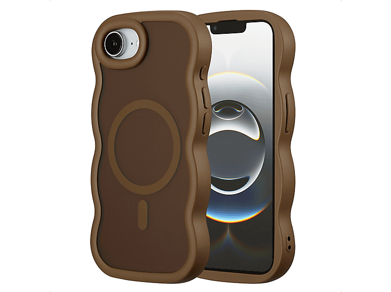 Custodia Caseative Per IPhone Con Motivo Onde Ricci – Silicone Morbidissimo, Antiurto E Antigraffio, Rosso - copertina
