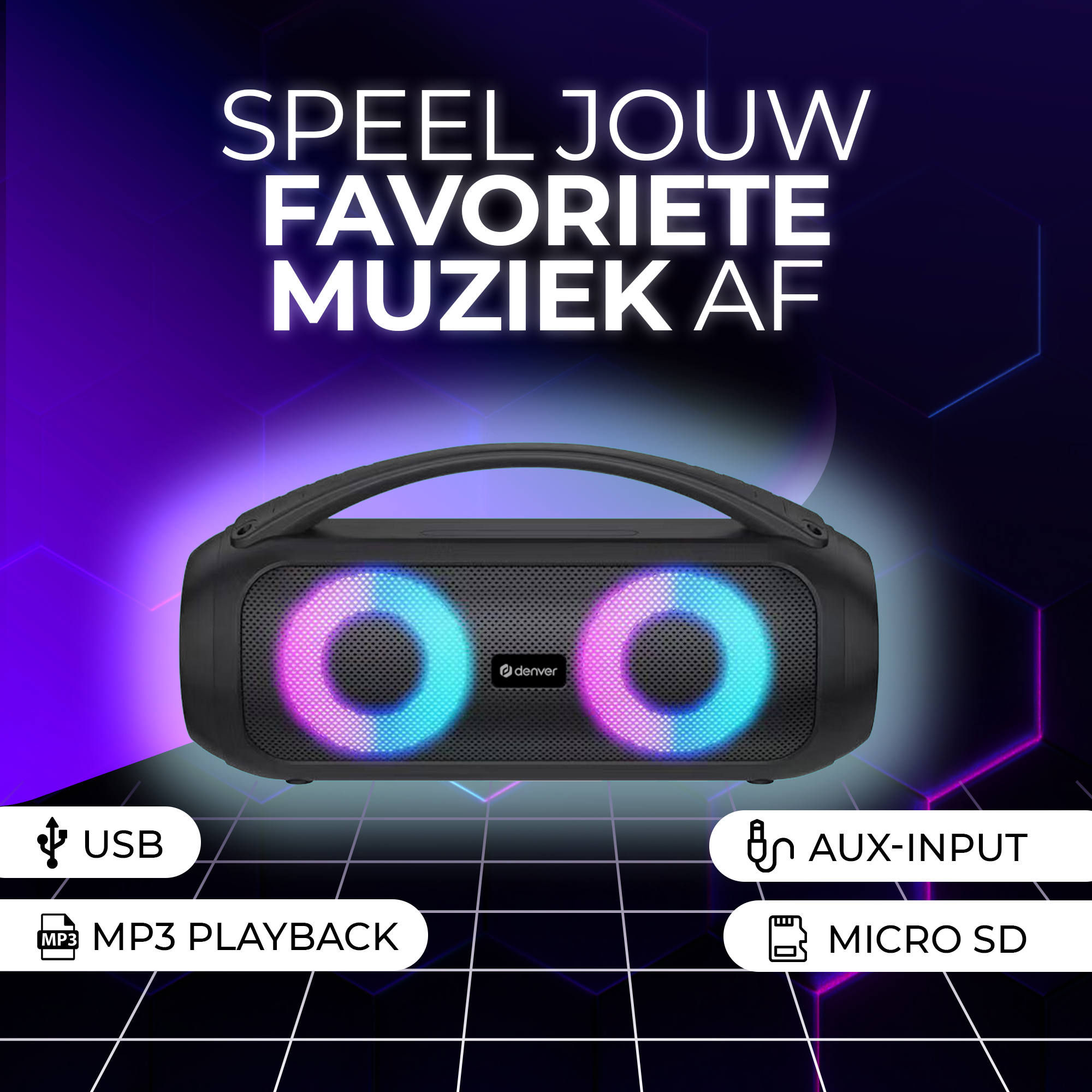 Inter Sales BTG-616 Bluetooth Altoparlanti black Altoparlante