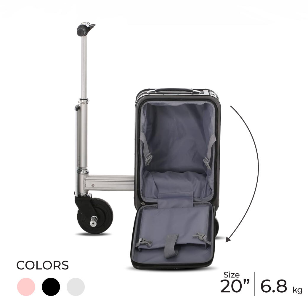 AIRWHEEL SE3SL Elektrikli Binilebilir PC ve ABS Scooter Valiz Gri
