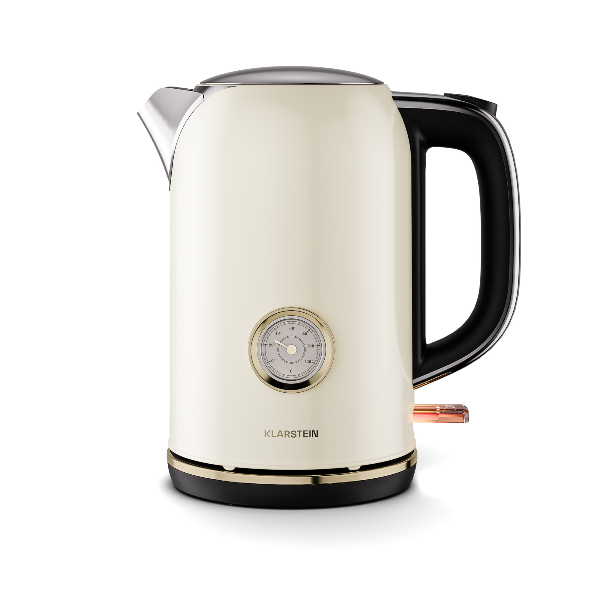 Klarstein Victoria Broodrooster waterkoker set, retro design, 2 sneden broodrooster met 7 bruiningsniveaus en broodjesopzetstuk, 1,7 l waterkoker met kalkfilter, ontbijtset, crème