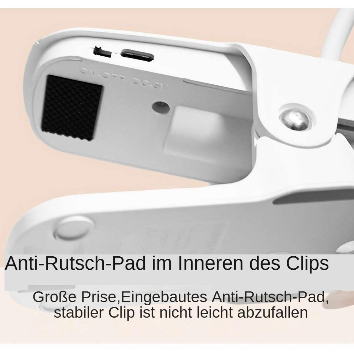 Nahaufnahme eines weißen Clips mit Anti-Rutsch-Pad. Text: Anti-Rutsch-Pad im Inneren des Clips.