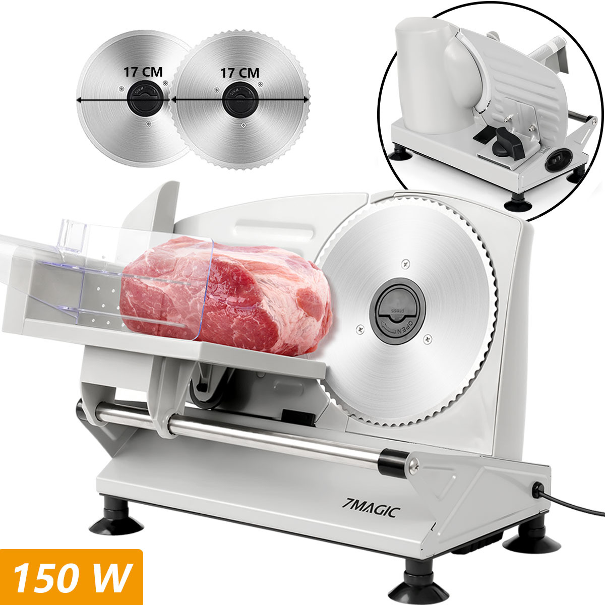 ritter E 16 Duo Plus elektrische allessnijder & snijmachine van metaal met ECO-motor, Made in Germany, zilver