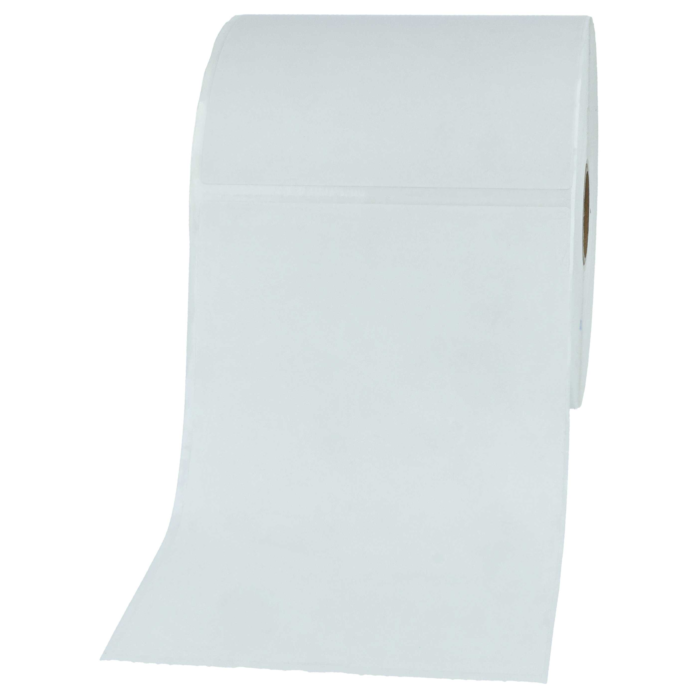 Eine Rolle weißes Papier. Ein Blatt Papier rollt sich von der Rolle ab. Isoliert auf weißem Hintergrund.