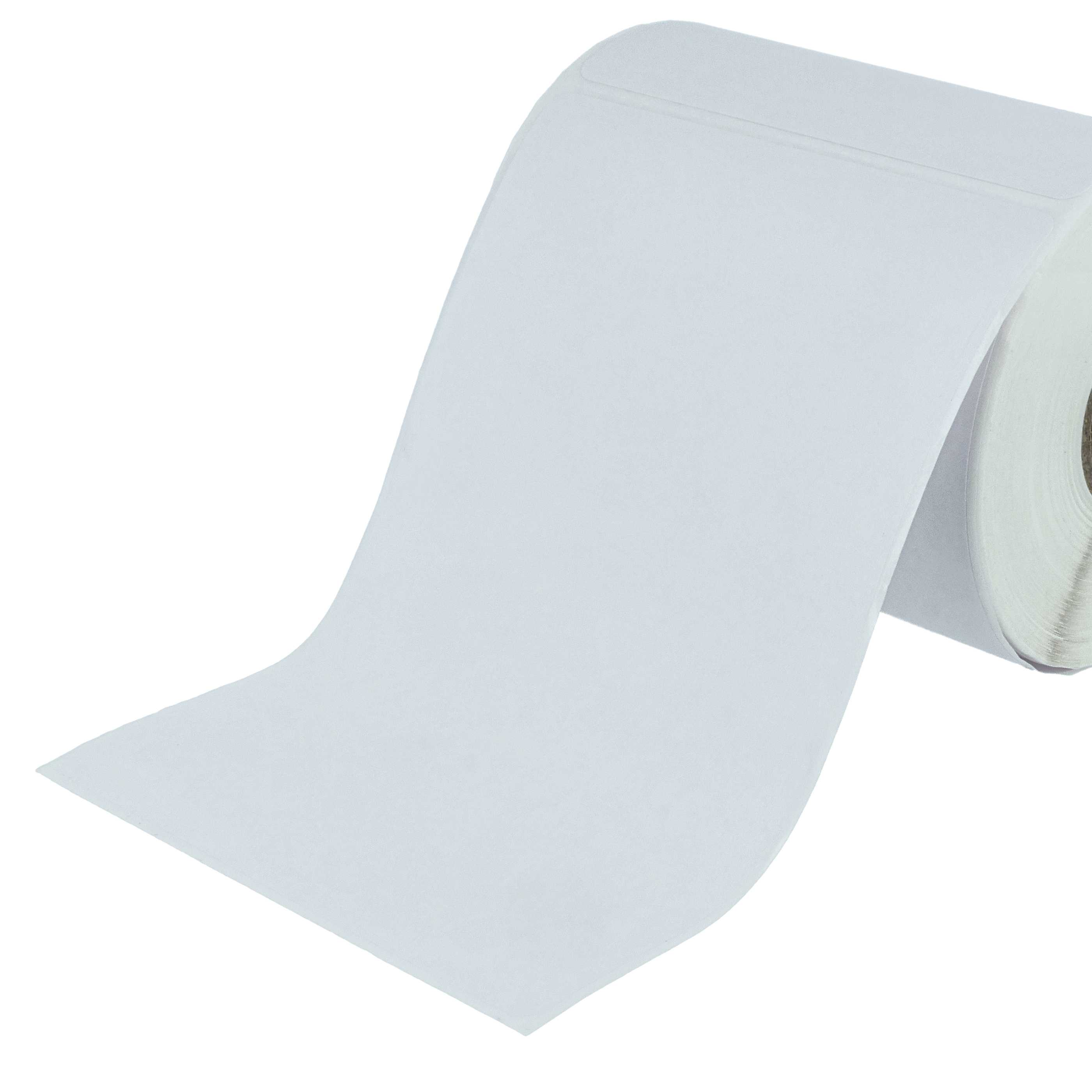 Eine Rolle weißes Papier, teilweise abgerollt. Das Papier hat eine hellblau-graue Farbe.