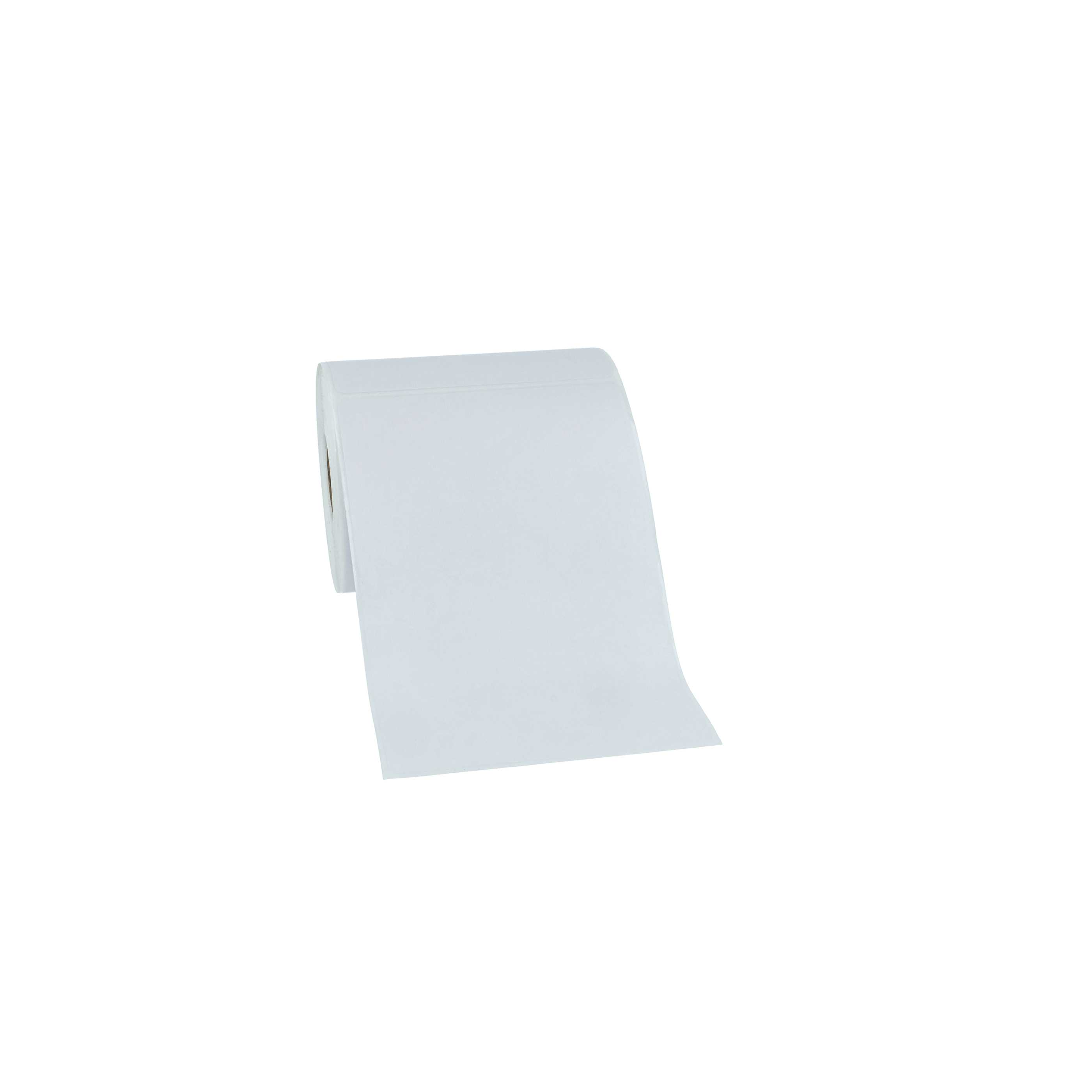 Eine Rolle weißes Papier wird gezeigt, mit einem teilweise abgerollten Blatt. Der Hintergrund ist schlicht weiß.