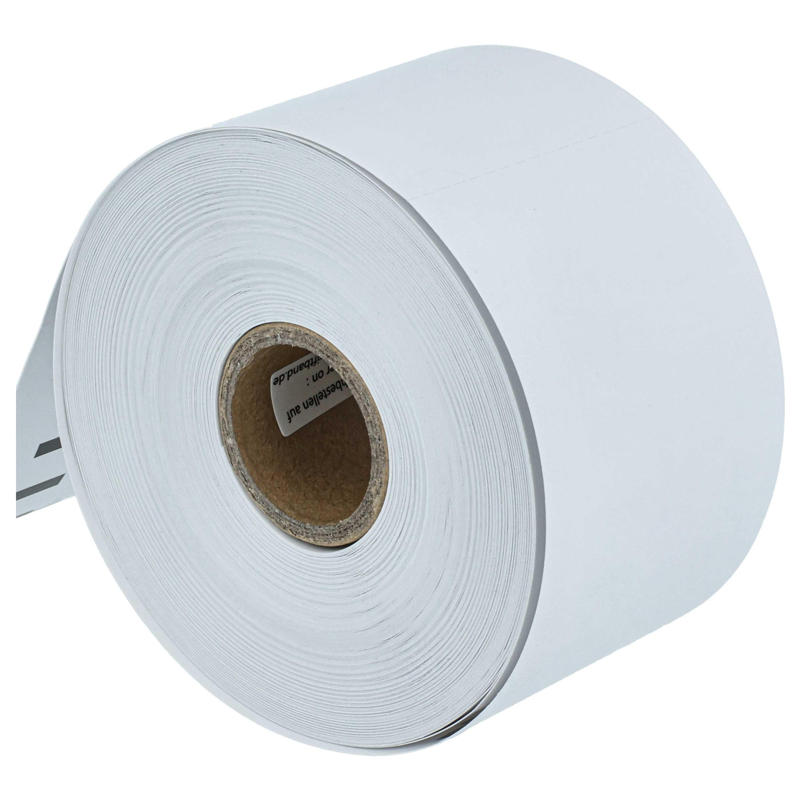 Eine Rolle weißes Papier. Das Papier ist eng um einen braunen Pappkern gewickelt. Die Rolle befindet sich auf weißem Hintergrund.