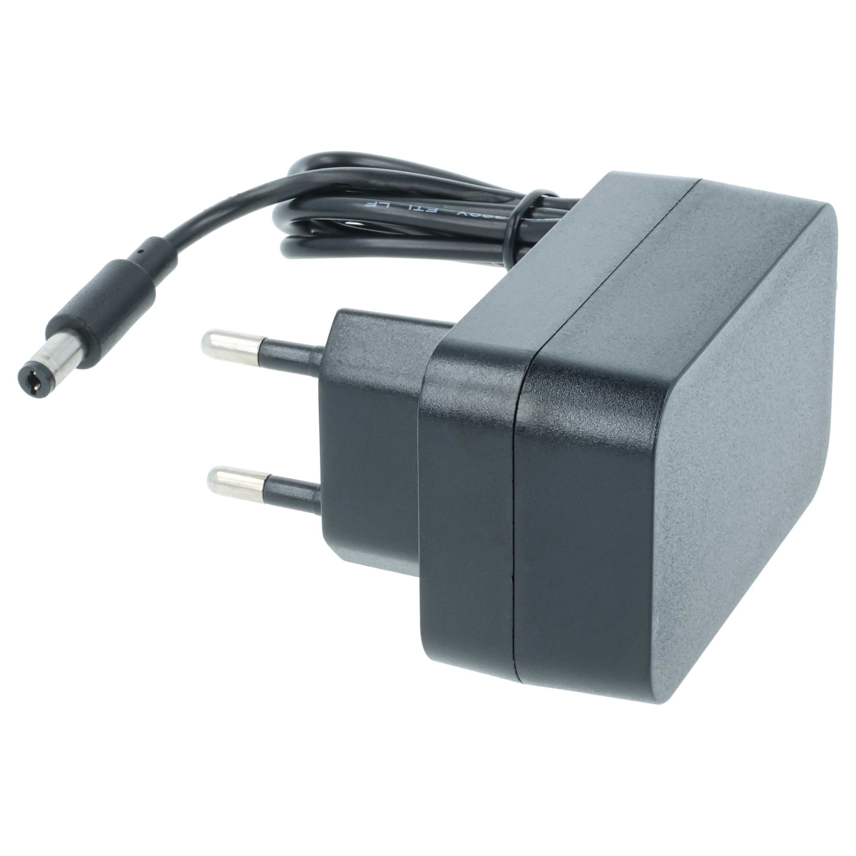 Ein schwarzes Netzteil mit Kabel und Stecker. Der Stecker ist mit einem schwarzen Netzteil verbunden.