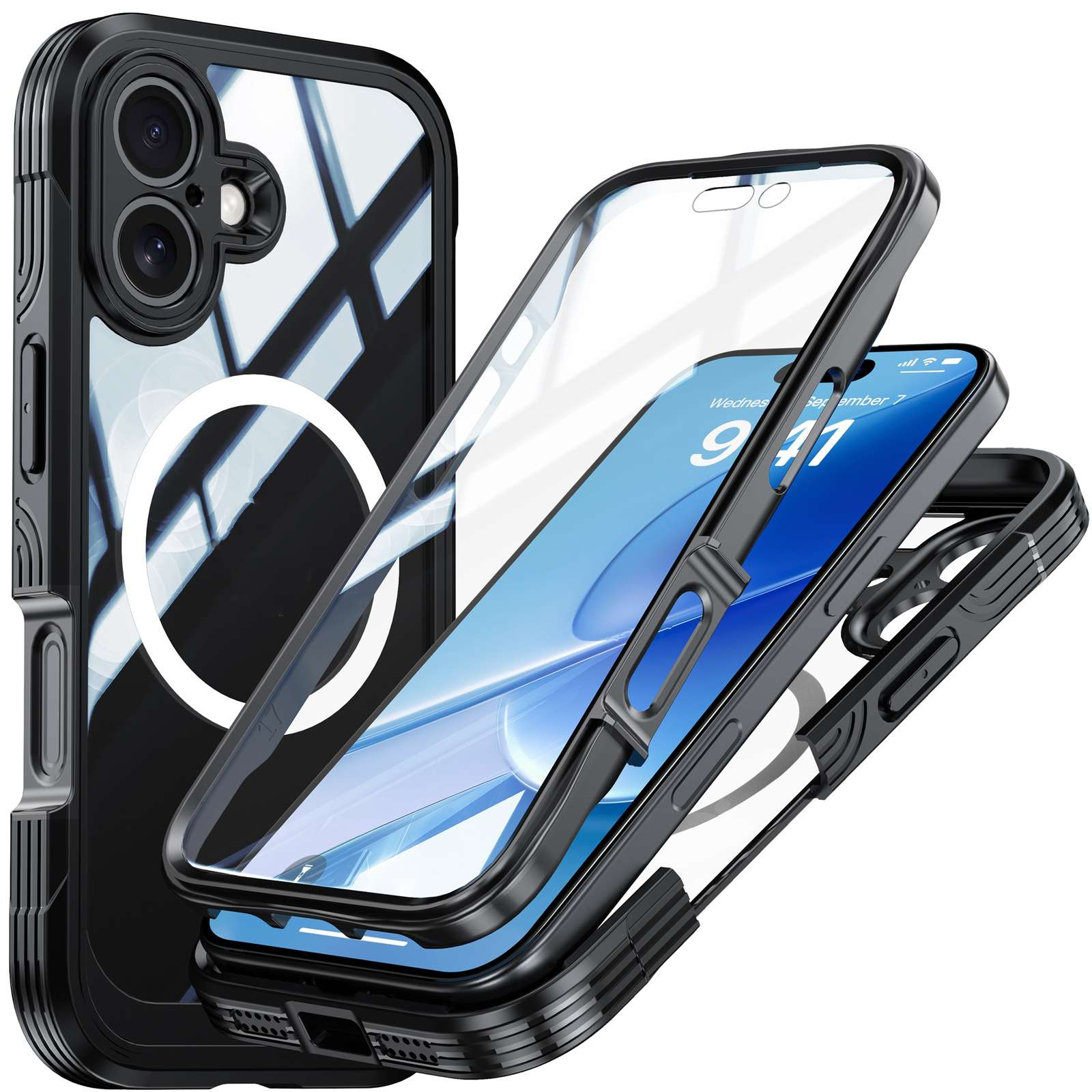 DARMLINK 360 Schutz mit 9H Panzerglas, Mag Safe Magnet, Backcover, Apple,  iPhone 17, Schwarz | SATURN