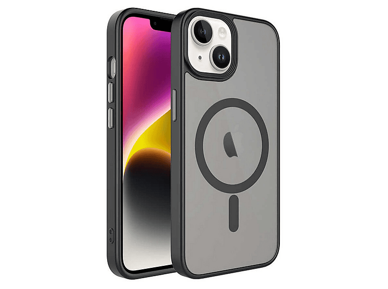 GPACK iPhone 14 Plus Uyumlu Flet M-Safe Şarj Özellikli Telefon Kılıfı Siyah