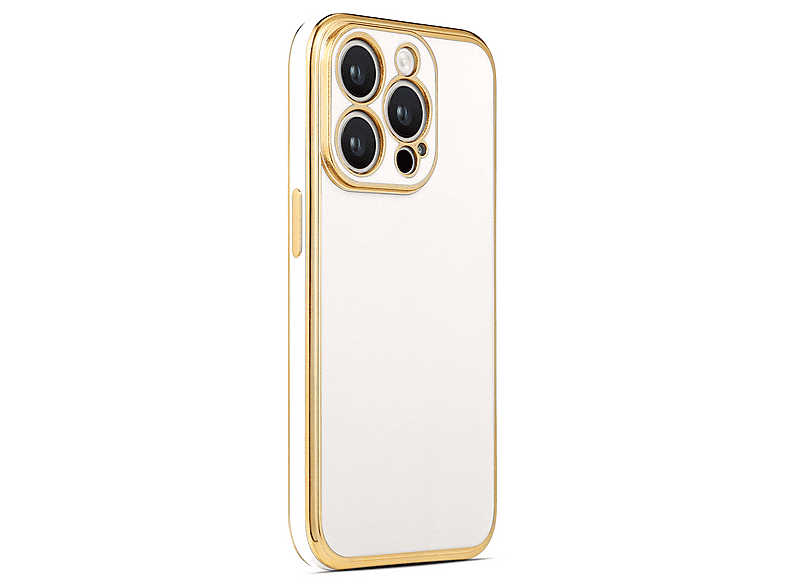 GPACK iPhone 14 Pro Max Uyumlu Bark Parlak Silikon Telefon Kılıfı Beyaz