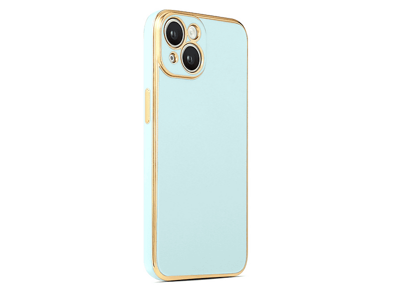 GPACK iPhone 14 Uyumlu Bark Parlak Silikon Telefon Kılıfı Turkuaz