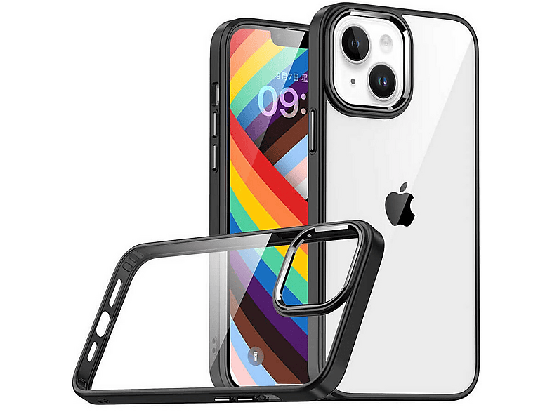 GPACK iPhone 14 Plus Uyumlu Flora Sert Silikon Telefon Kılıfı Siyah