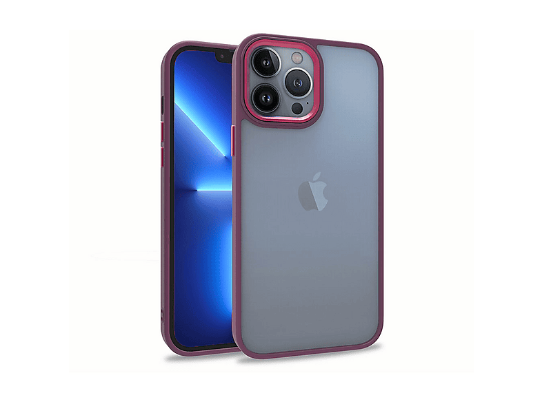 GPACK iPhone 13 Pro Max Uyumlu Flora Sert Silikon Telefon Kılıfı Kırmızı