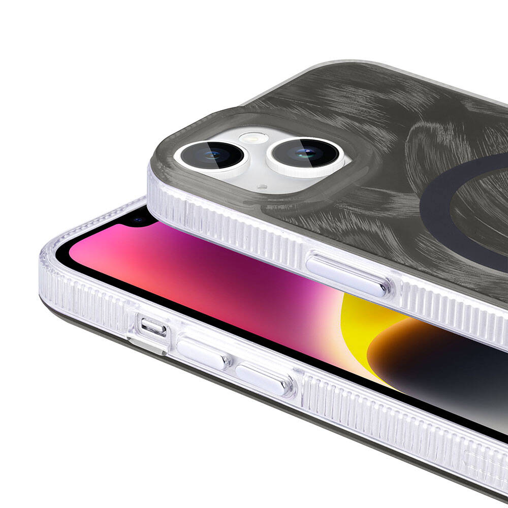 GPACK iPhone 14 Uyumlu Palet M-Safe Şarj Özellikli Telefon Kılıfı Gri