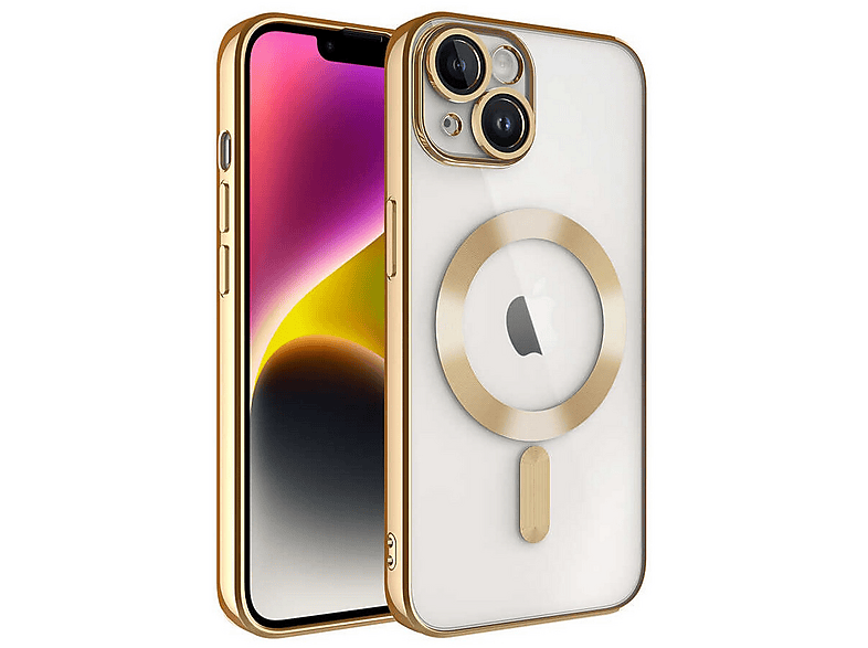 GPACK iPhone 13 Uyumlu Demre M-Safe Şarj Özellikli Telefon Kılıfı Gold