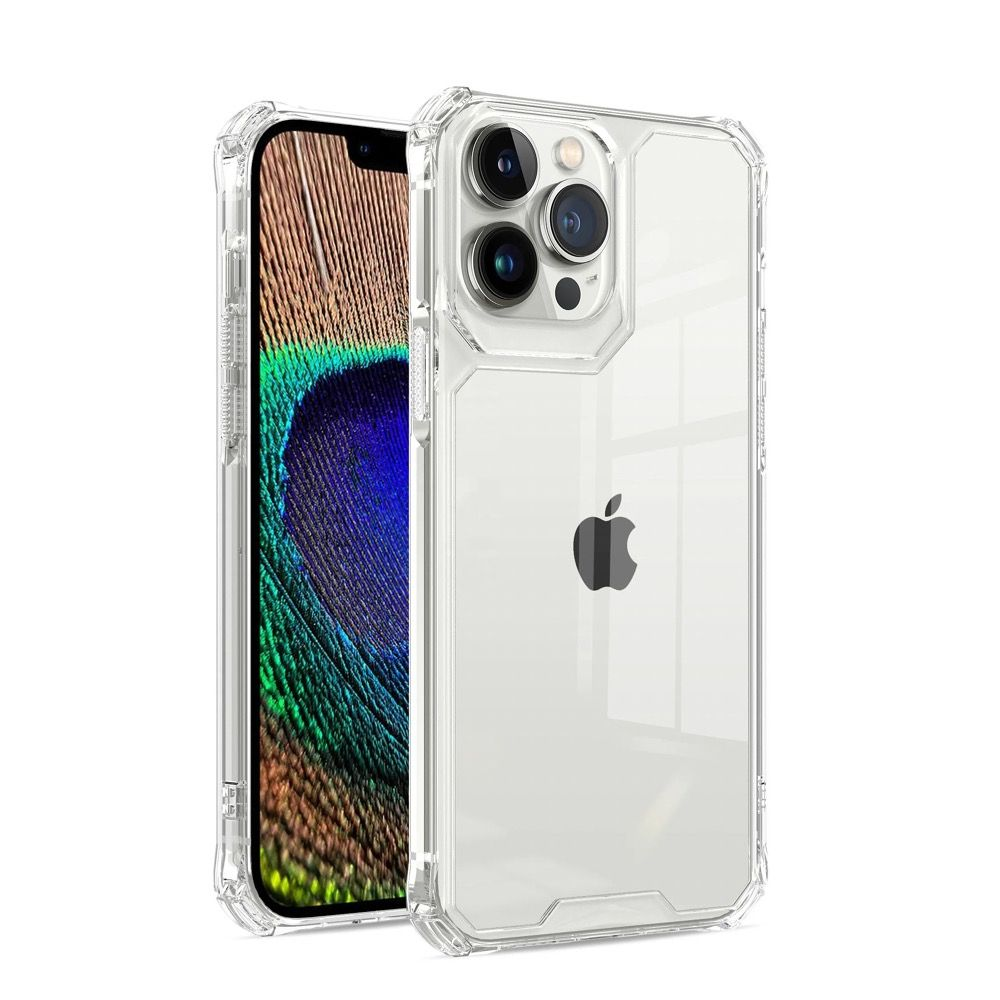 GPACK iPhone 12 Pro Max Uyumlu Kristal Alp Kapak Sert Silikon Telefon Kılıfı Renksiz