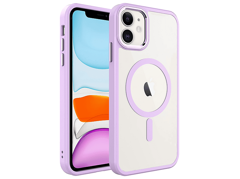 GPACK iPhone 11 Uyumlu Krom Buttom M-Safe Şarj Özellikli Telefon Kılıfı Açık Pembe