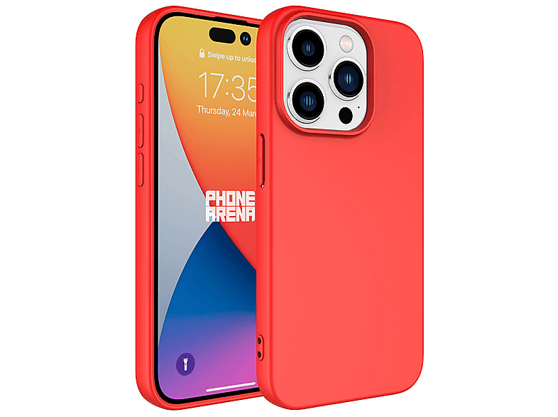 GPACK iPhone 15 Pro Uyumlu Lansman Silikon İçi Kadife Telefon Kılıfı Kırmızı