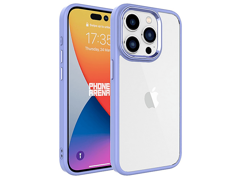GPACK iPhone 15 Pro Max Uyumlu Krom Kapak Telefon Kılıfı Lila