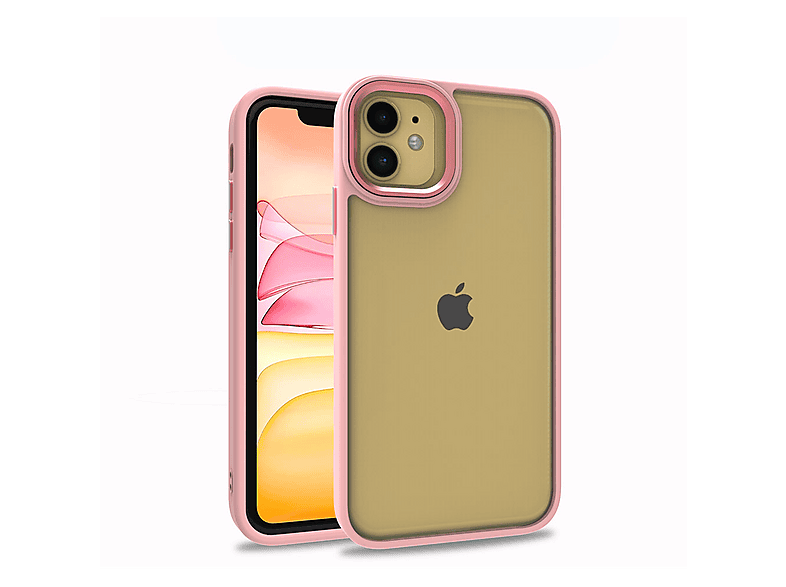 GPACK iPhone 11 Uyumlu Flora Sert Silikon Telefon Kılıfı Pembe