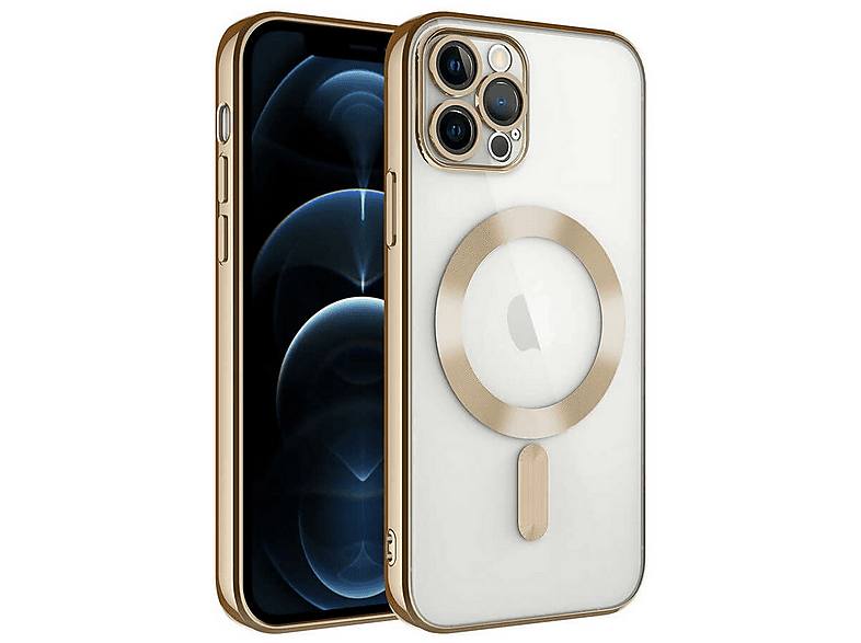 GPACK iPhone 12 Pro Max Uyumlu Demre M-Safe Şarj Özellikli Telefon Kılıfı Gold