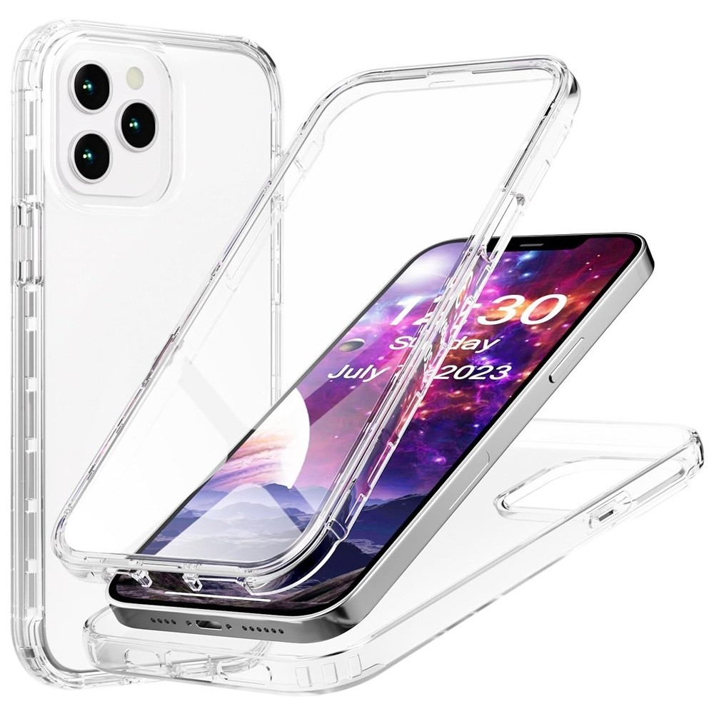 GPACK iPhone 12 Pro Uyumlu Ön Arka Silikon Telefon Kılıfı Şeffaf