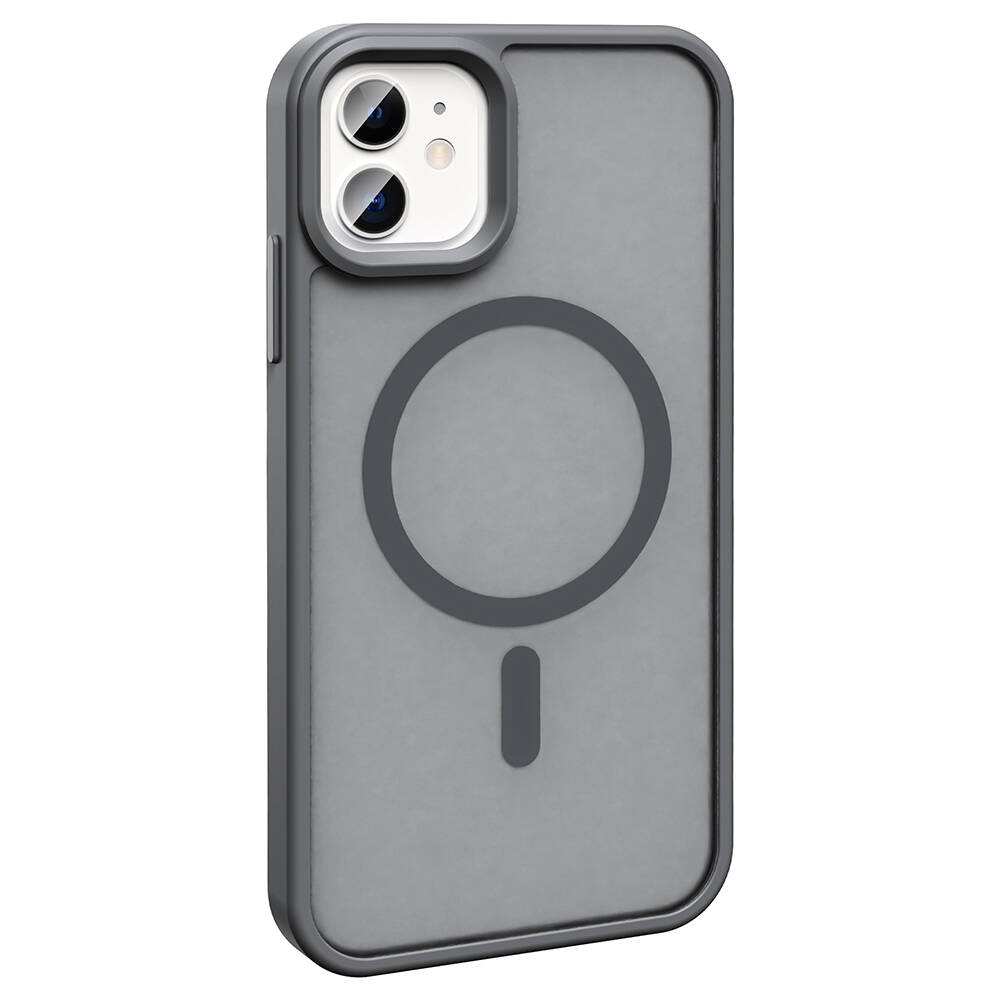 GPACK iPhone 11 Uyumlu Sio M-Safe Şarj Özellikli Telefon Kılıfı Gri