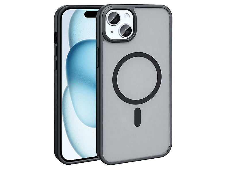 LOPARD iPhone 15 Plus Uyumlu Mgsafe Şarj Özellikli Mat Arka Yüzey Sio Kapak Telefon Kılıfı Siyah
