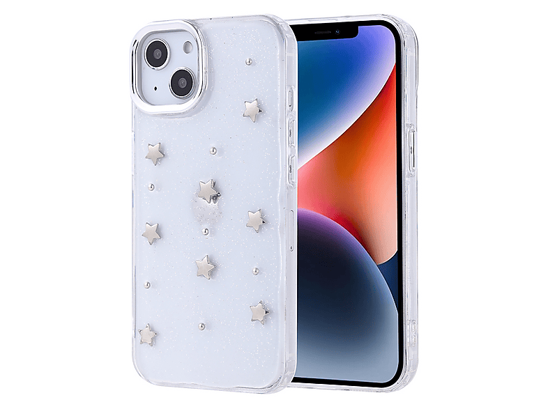 GPACK iPhone 14 Uyumlu Kutup Simli Figürlü Silikon Telefon Kılıfı Gümüş