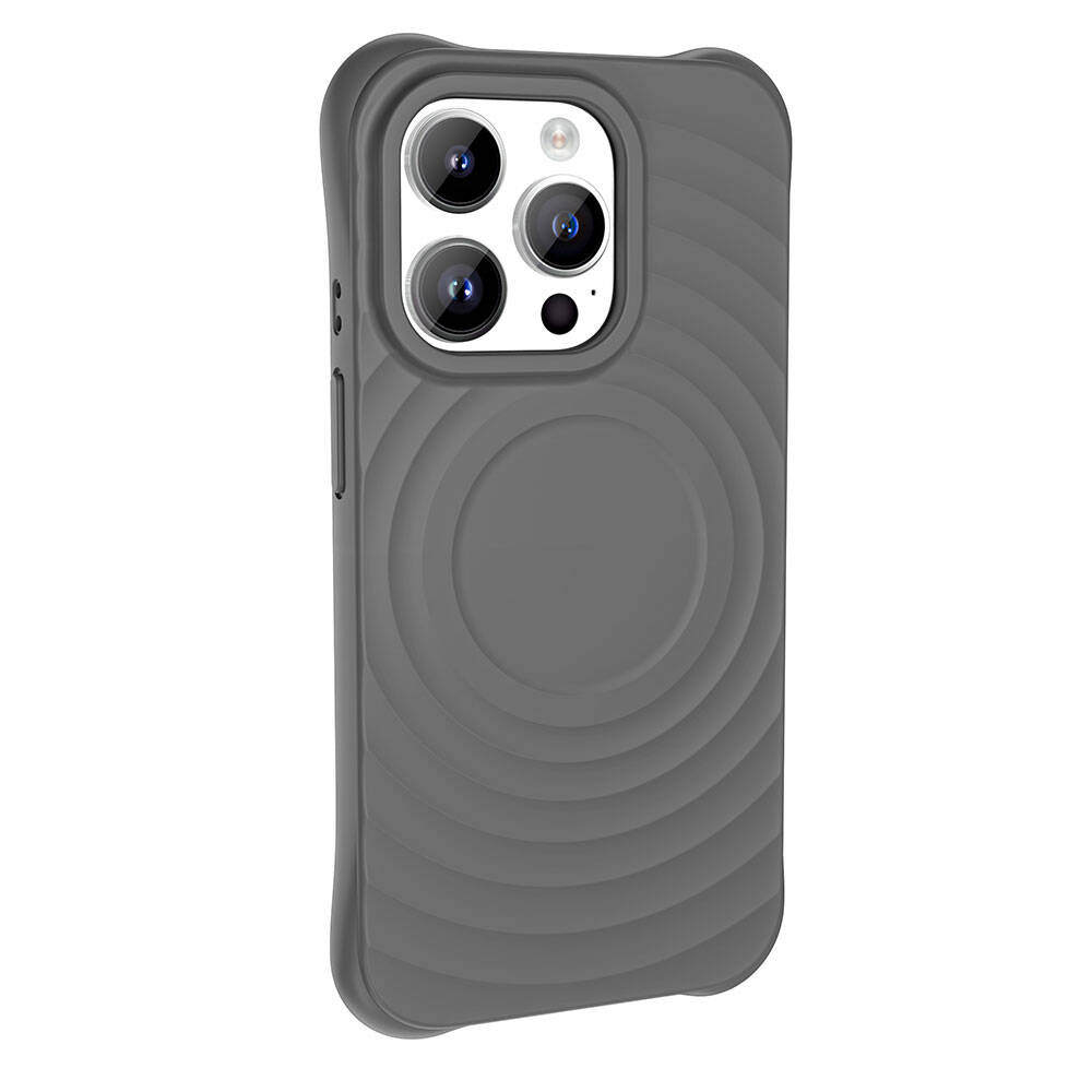 GPACK iPhone 14 Pro Max Uyumlu Hepi M-Safe Şarj Özellikli Telefon Kılıfı Gri