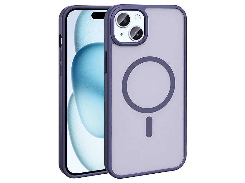 LOPARD iPhone 15 Uyumlu Mgsafe Şarj Özellikli Mat Arka Yüzey Sio Kapak Telefon Kılıfı Koyu Mor
