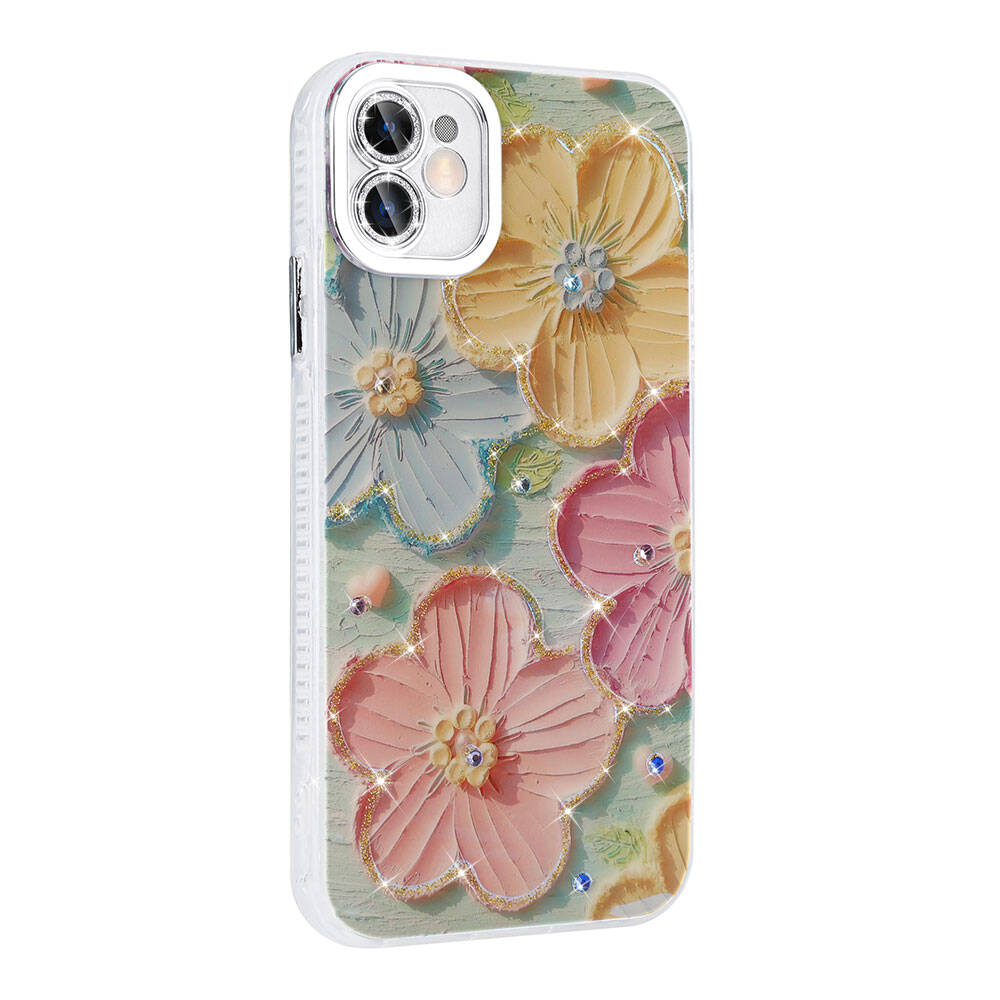 GPACK iPhone 11 Uyumlu Garden Sert Silikon Telefon Kılıfı Karışık Renk
