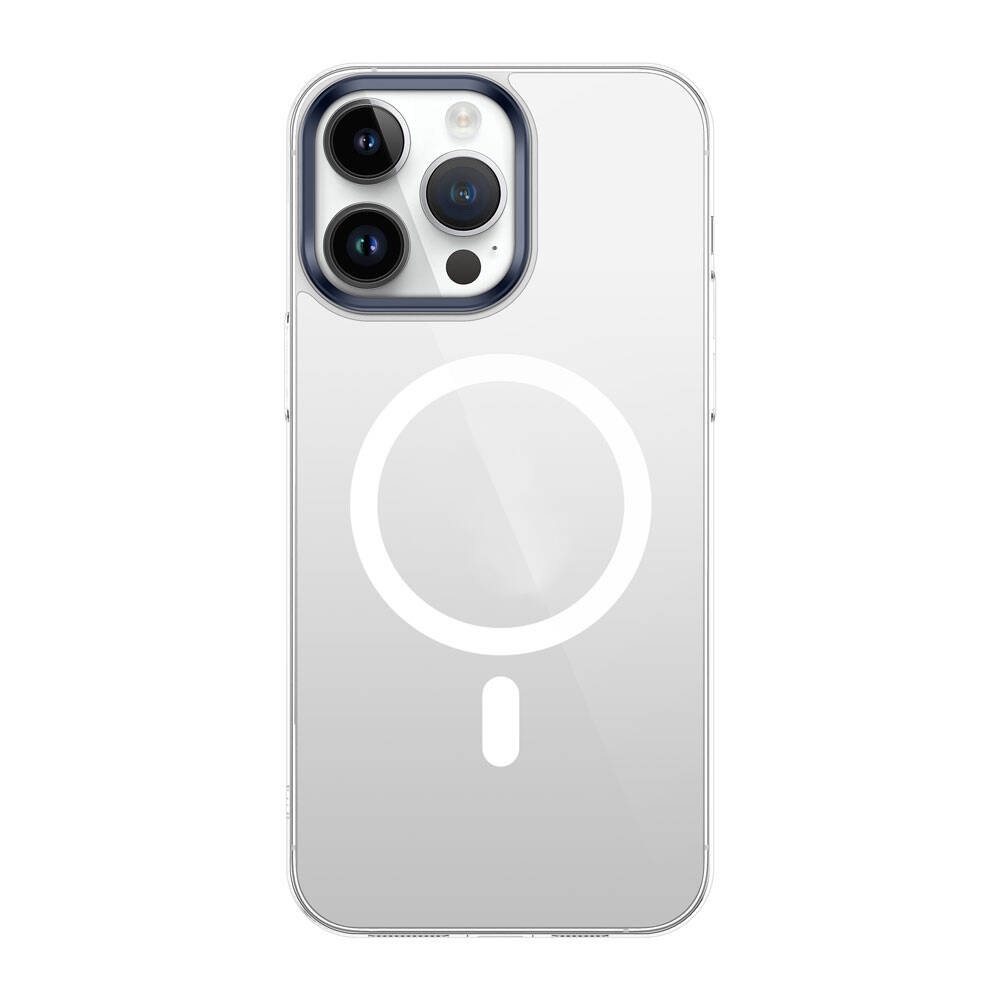 GPACK iPhone 15 Pro Max Uyumlu G-Glass M-Safe Şarj Özellikli Telefon Kılıfı Lacivert