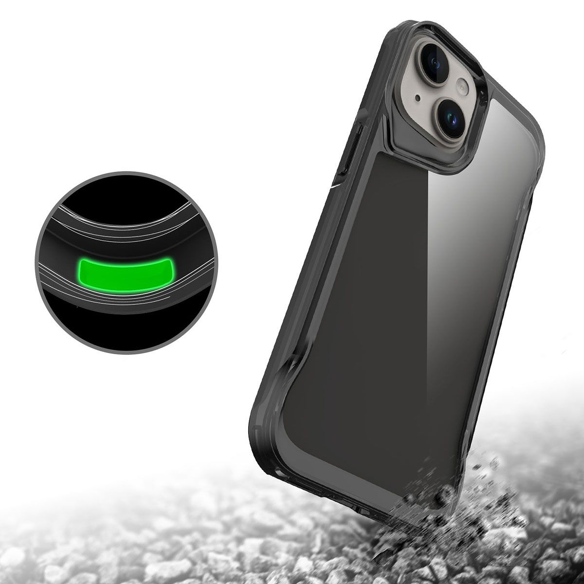 GPACK iPhone 15 Uyumlu Tmax Sert Kapak Telefon Kılıfı Renksiz