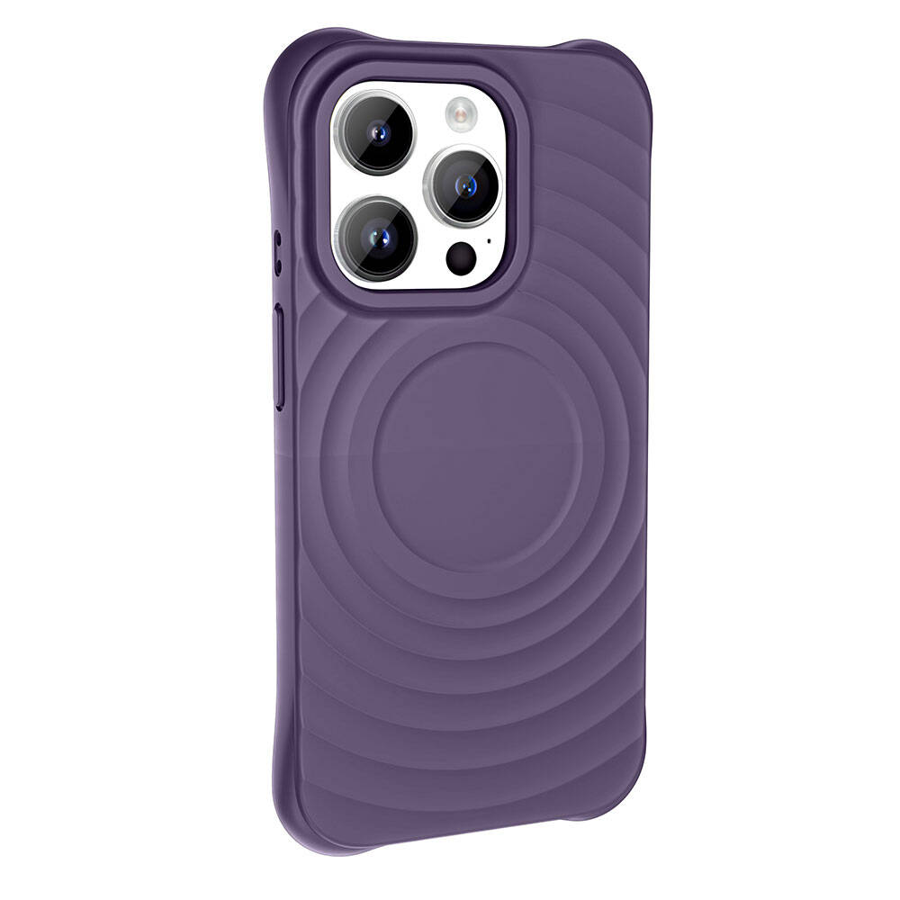 GPACK iPhone 14 Pro Max Uyumlu Hepi M-Safe Şarj Özellikli Telefon Kılıfı Derin Mor