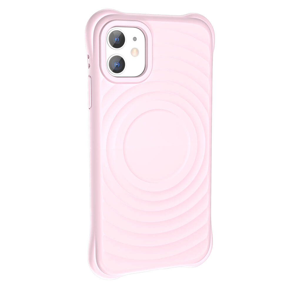 GPACK iPhone 11 Uyumlu Hepi M-Safe Şarj Özellikli Telefon Kılıfı Açık Pembe