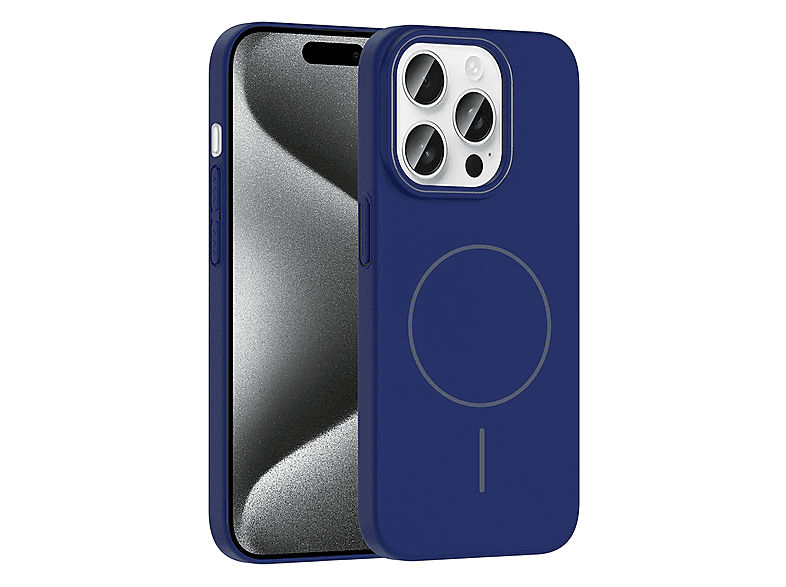GPACK iPhone 15 Pro Uyumlu Ruby M-Safe Şarj Özellikli Telefon Kılıfı Lacivert