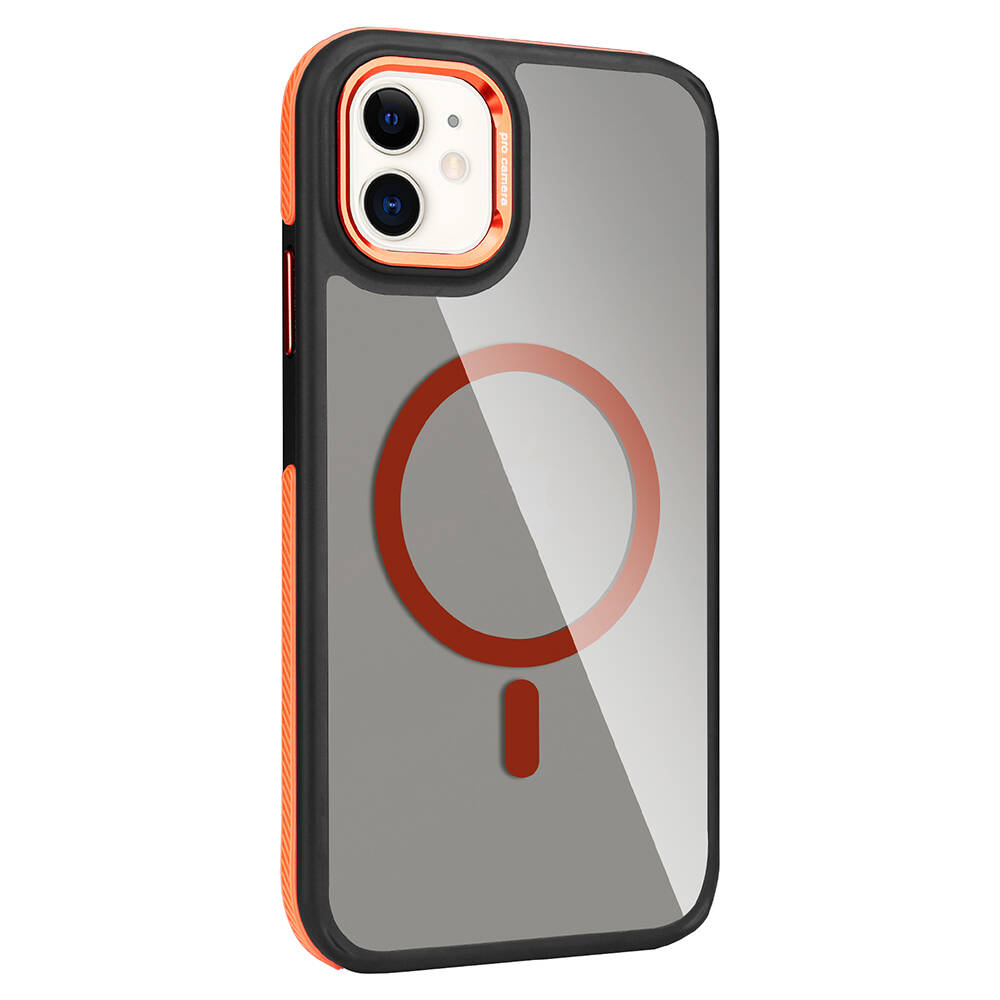 GPACK iPhone 11 Uyumlu Solo Kapak M-Safe Şarj Özellikli Telefon Kılıfı Turuncu