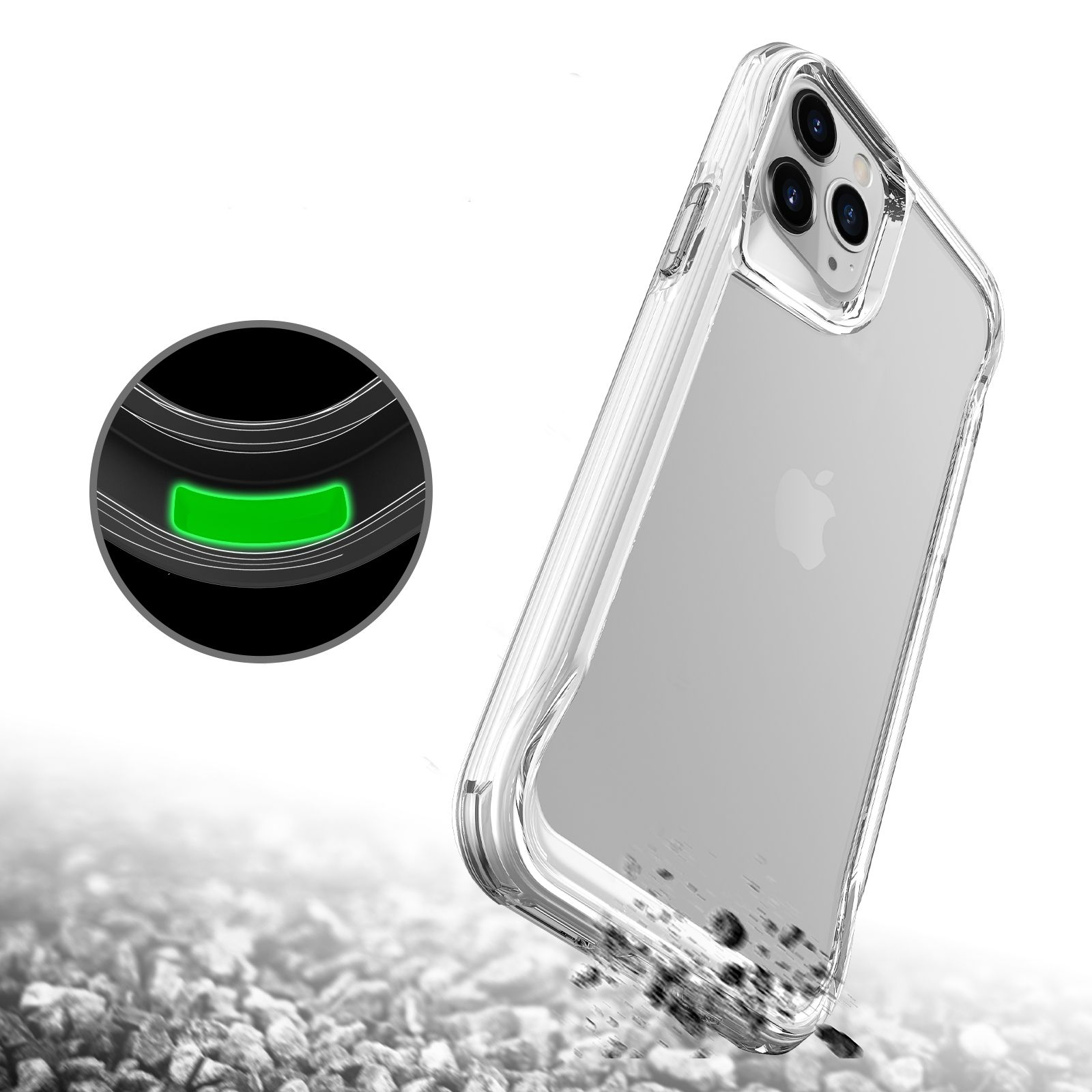 GPACK iPhone 11 Pro Max Uyumlu Tmax Sert Kapak Telefon Kılıfı Şeffaf