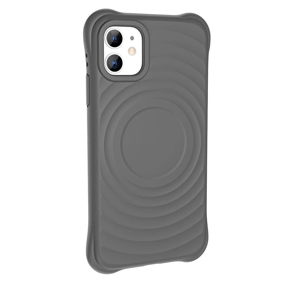 GPACK iPhone 11 Uyumlu Hepi M-Safe Şarj Özellikli Telefon Kılıfı Gri