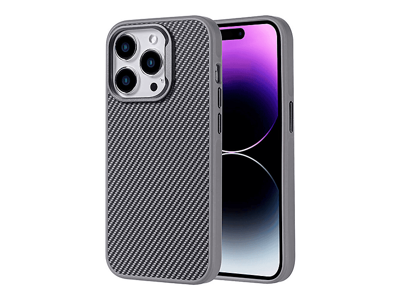 GPACK iPhone 15 Pro Uyumlu Troy M-Safe Şarj Özellikli Telefon Kılıfı Gümüş