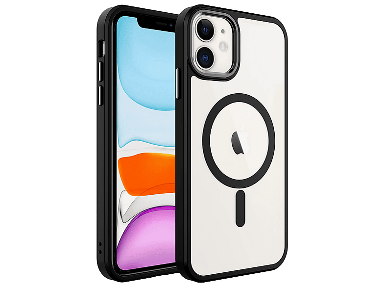 GPACK iPhone 11 Uyumlu Krom Buttom M-Safe Şarj Özellikli Telefon Kılıfı Siyah