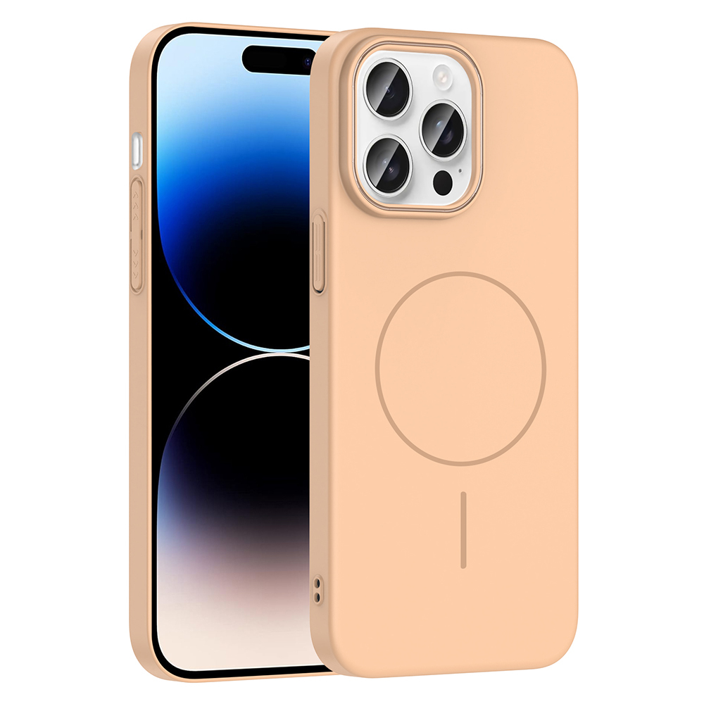 GPACK iPhone 14 Pro Max Uyumlu Ruby M-Safe Şarj Özellikli Telefon Kılıfı Çöl Titanyum